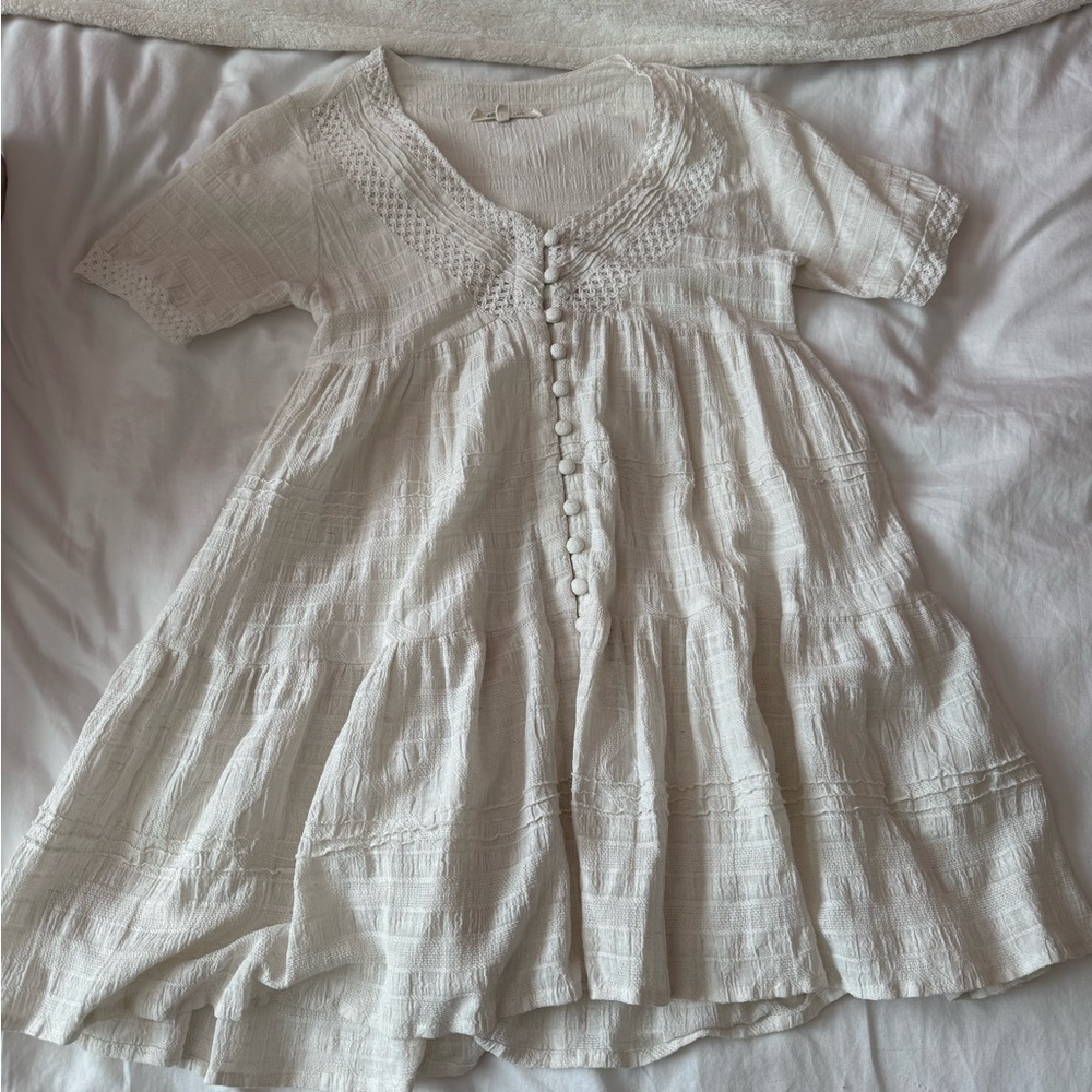 Rip Curl White Button-Front Dress